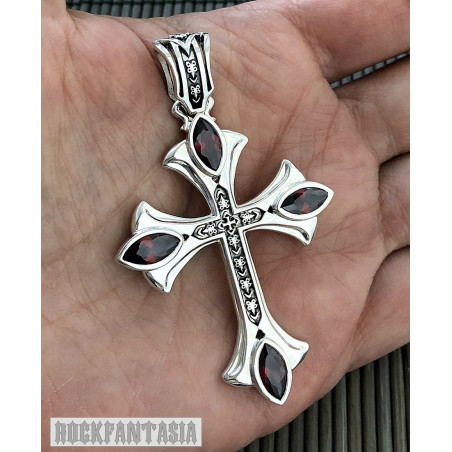 Срібний хрестик чоловічий Ренесанс. Cross pendant Renaissance sterling silver.