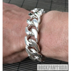 Curb cuban 925 sterling silver bracelet chain huge heavy wide chunky
