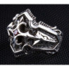 Mens knight cross garnet solid 925 sterling silver templar ring fleur de lis
