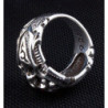 Mens knight cross garnet solid 925 sterling silver templar ring fleur de lis