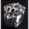 Mens knight cross garnet solid 925 sterling silver templar ring fleur de lis